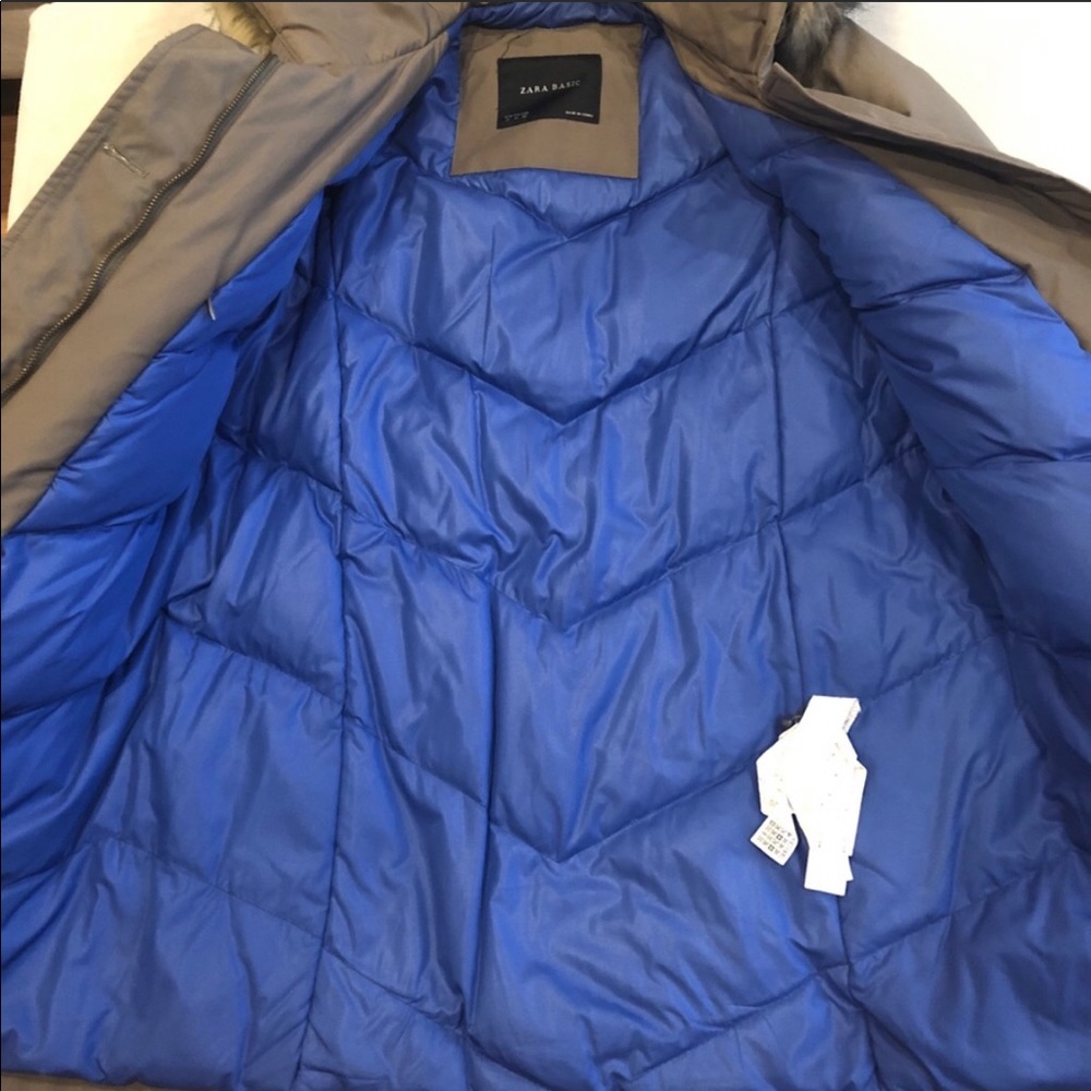 Zara SzM Green Parka Puffer Coat - Picture 8 of 14